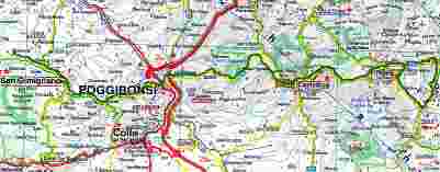 Unsere Route in das Chiantigebiet Strassenkarte zum Ausflug in das
Chiantigebiet